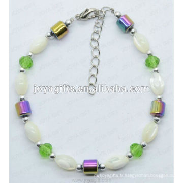 Bracelet Hematite Rainbow Drum Beads